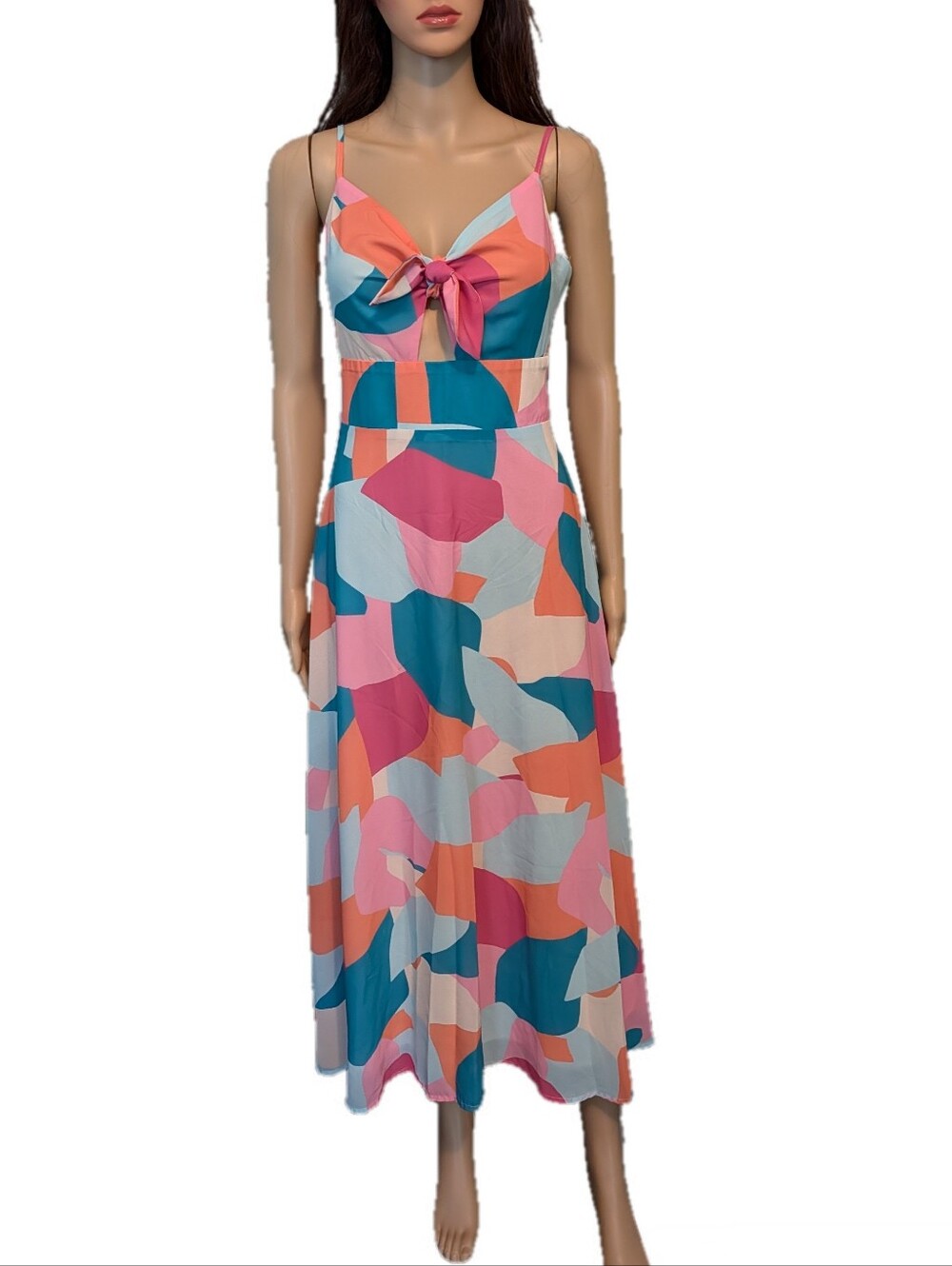 Flying Tomato Blue Ocean Midi Sundress. Size Medium